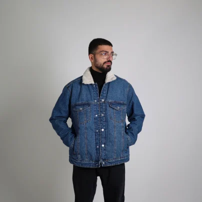 کت جین تو خز دار C101 pull&bear
