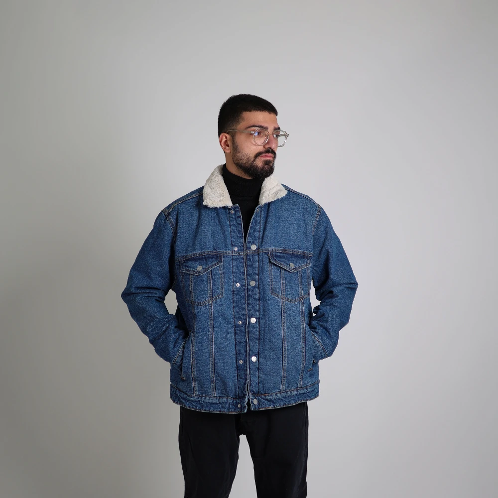 کت جین تو خز دار C101 pull&bear